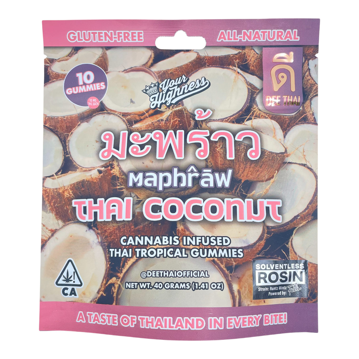 Dee Thai – 100mg Solventless Rosin Edibles - Image 6