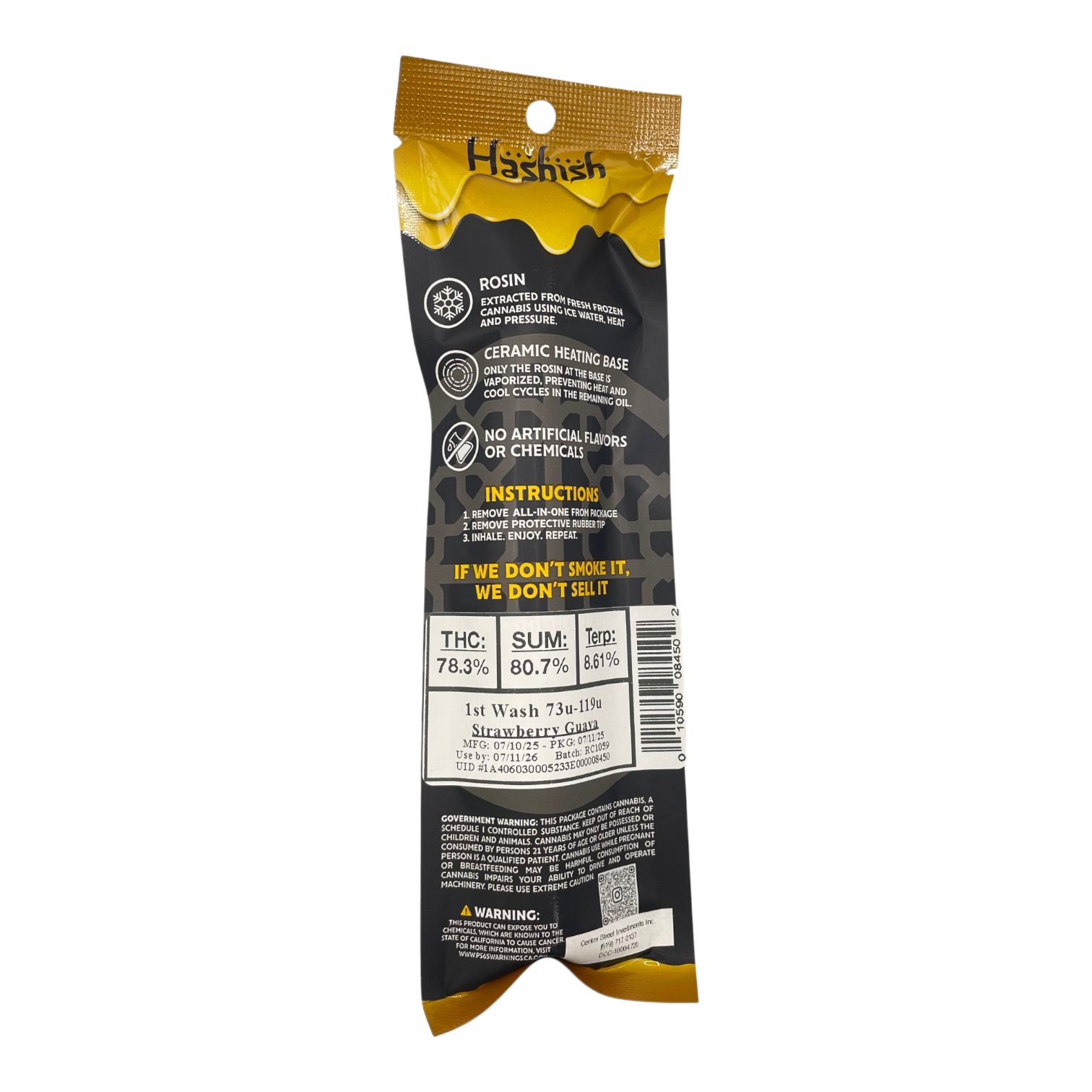 Hashish – Solventless Rosin Disposable – 0.5g - Image 2